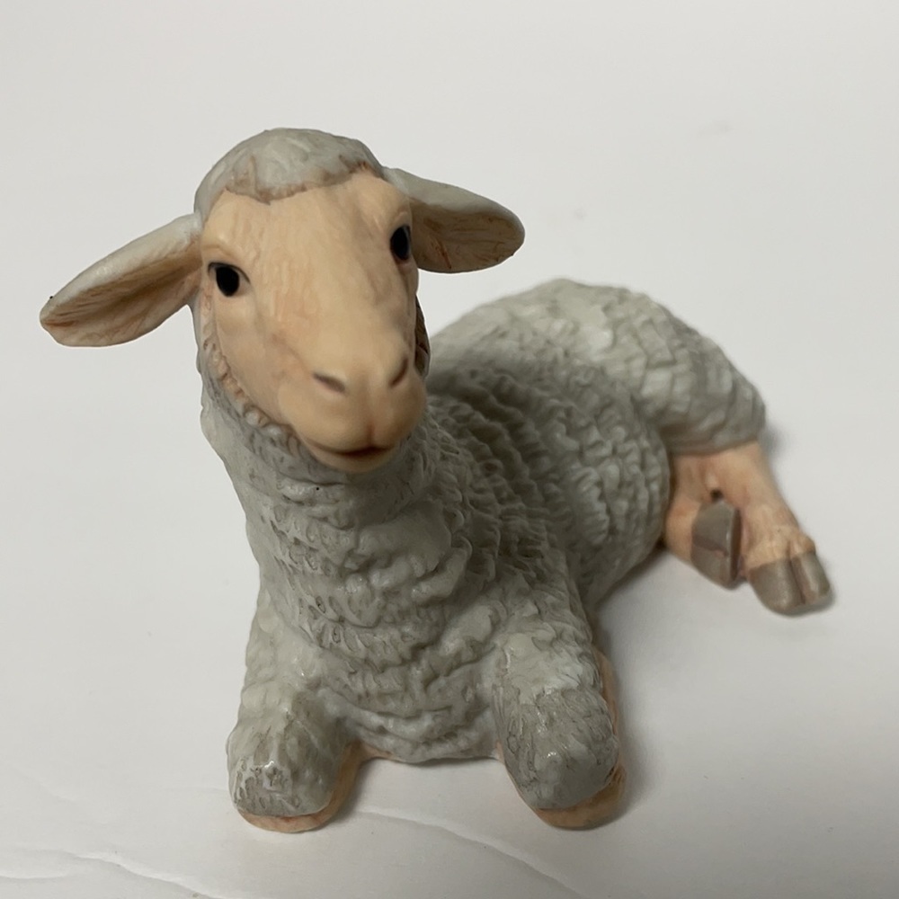 Sheep Nativity Manger Figurine Ceramic